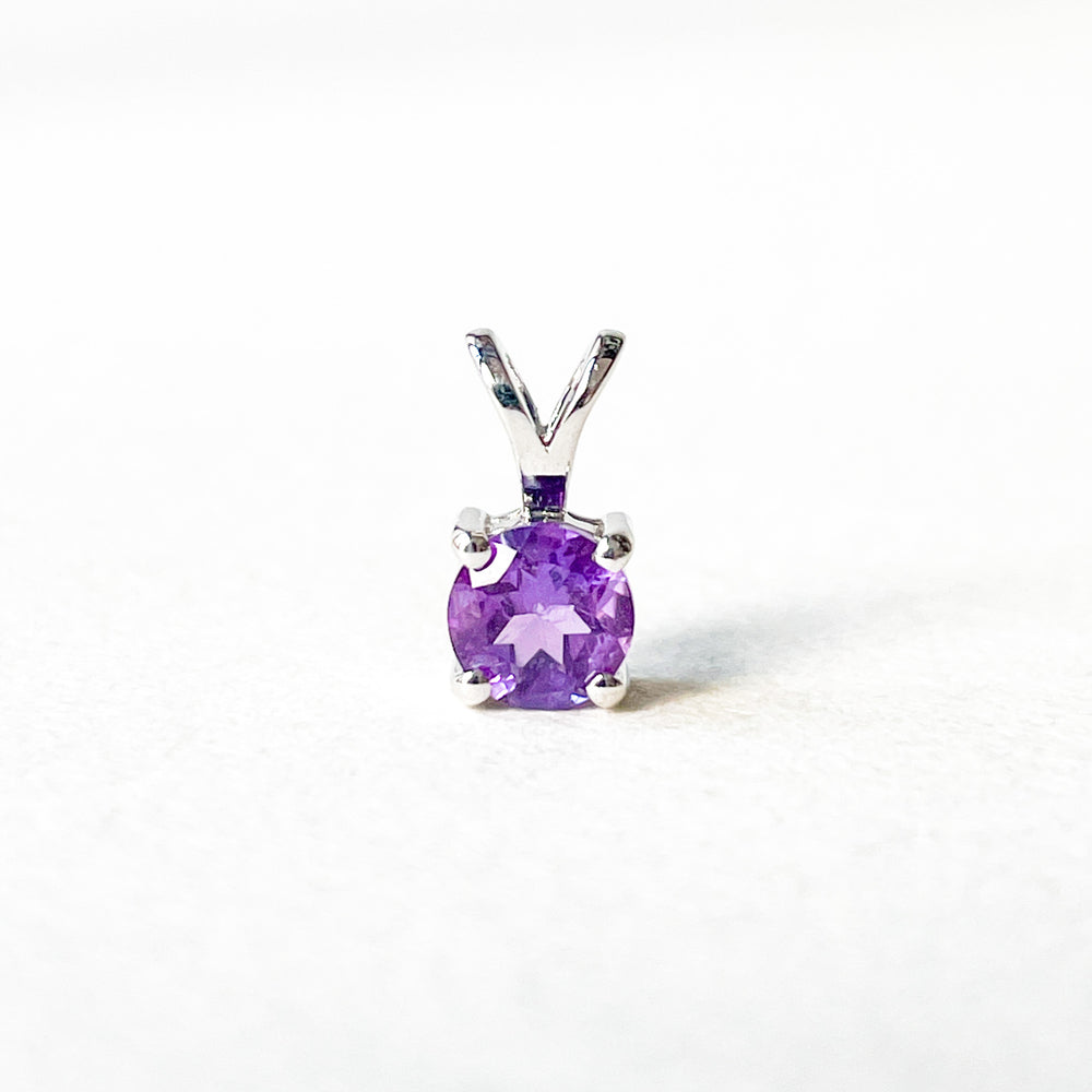 Amethist 5mm edelsteen hanger zilver 925 sterling