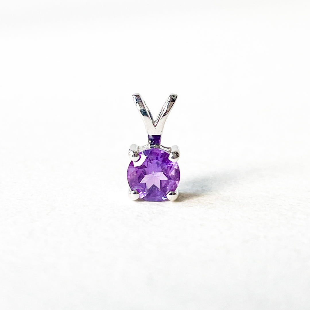 Amethist 5mm edelsteen hanger zilver 925 sterling