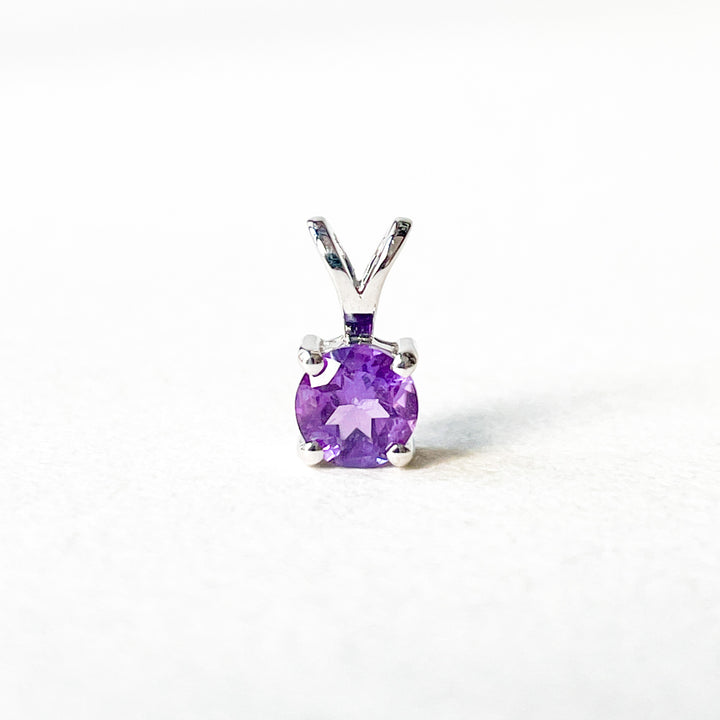 Amethist 5mm edelsteen hanger zilver 925 sterling
