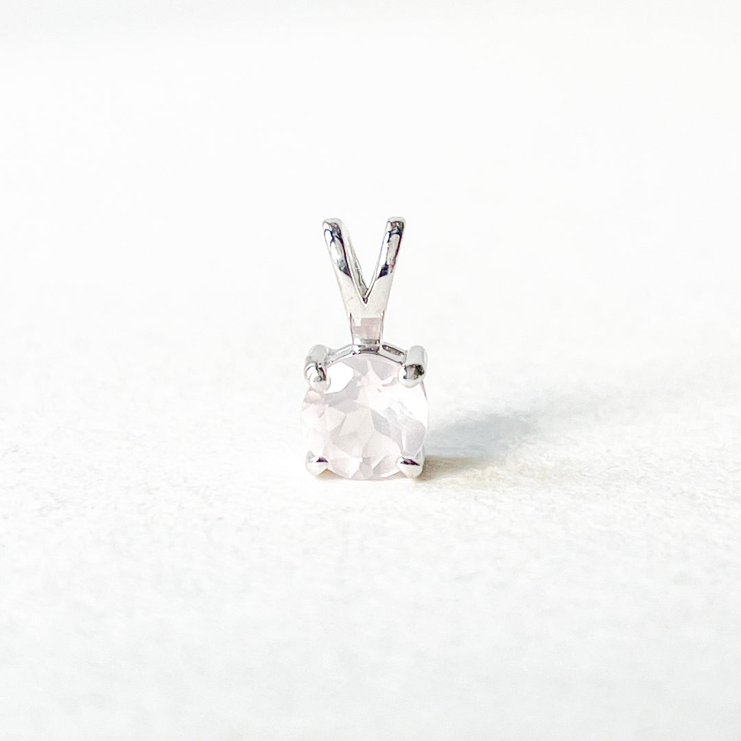 rozenkwarts 5mm edelsteen hanger zilver 925 sterling