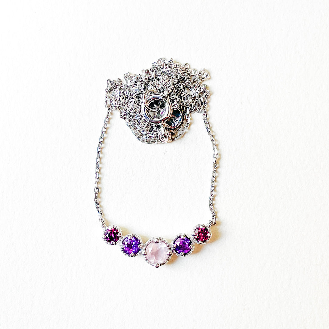 Amethist granaat rozenkwarts oorbellen oorstekers edelsteen sieraden zilver 925 sterling