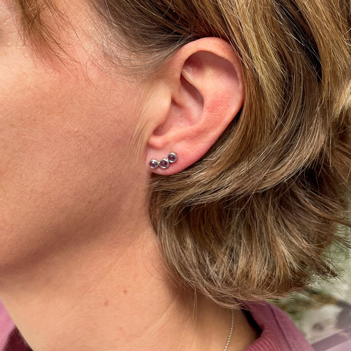 Amethist lavendel oorbellen oorstekers edelsteen sieraden zilver 925 sterling