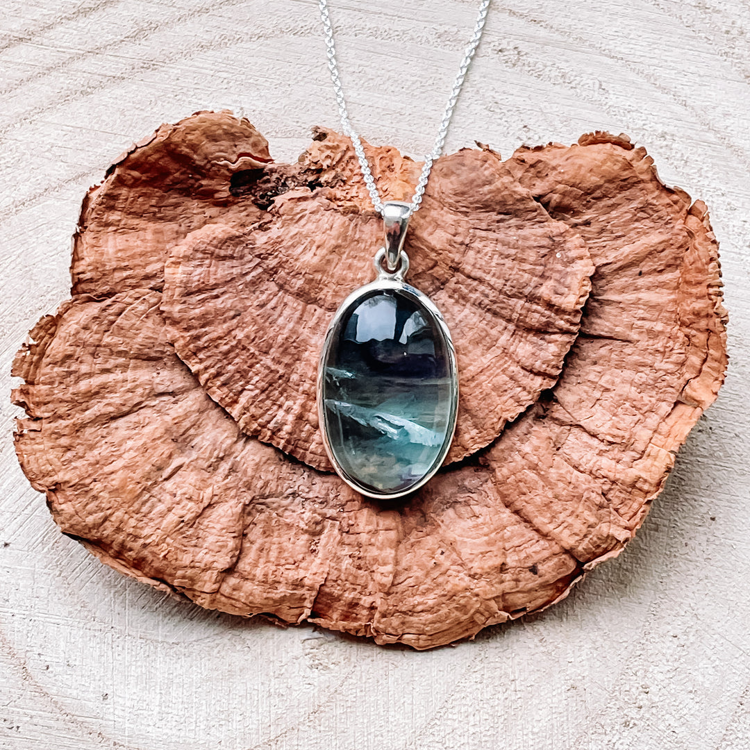 fluoriet groene luxe hanger edelsteen sieraad 925 sterling zilver