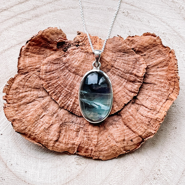 fluoriet groene luxe hanger edelsteen sieraad 925 sterling zilver