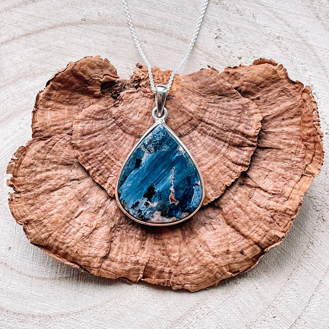 pietersiet blauwe luxe hanger edelsteen sieraad 925 sterling zilver