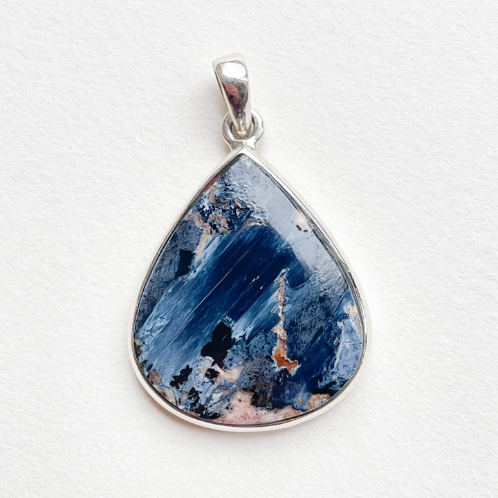 pietersiet blauwe luxe hanger edelsteen sieraad 925 sterling zilver