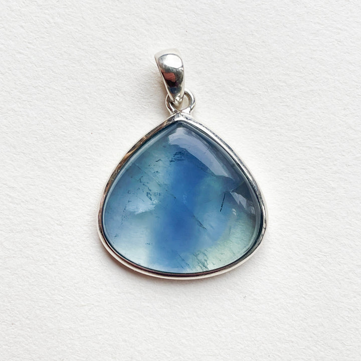 fluoriet blauwe luxe hanger edelsteen sieraad 925 sterling zilver