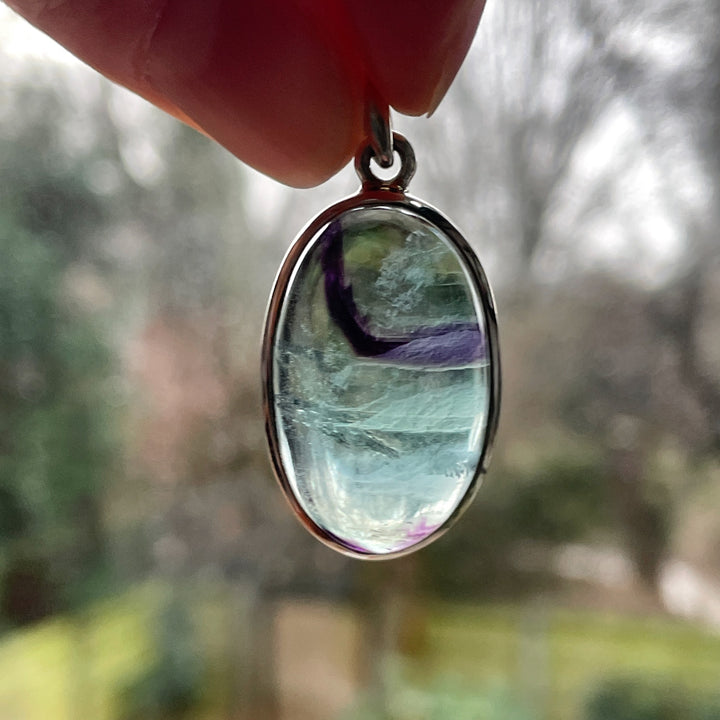 fluoriet groene luxe hanger edelsteen sieraad 925 sterling zilver