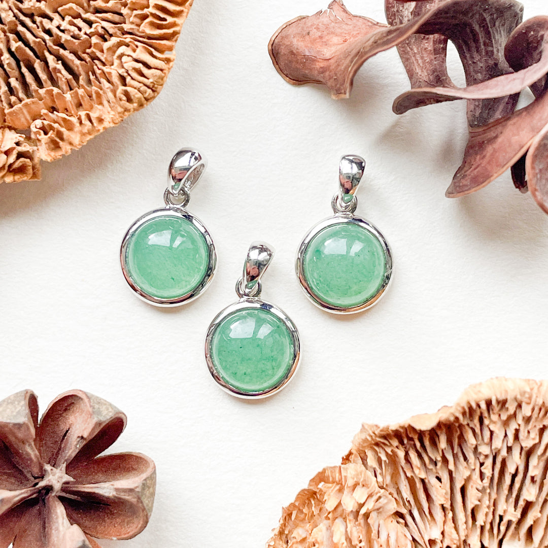 aventurijn mini luxe edelsteen hanger ketting zilver 925 sterling rhodium