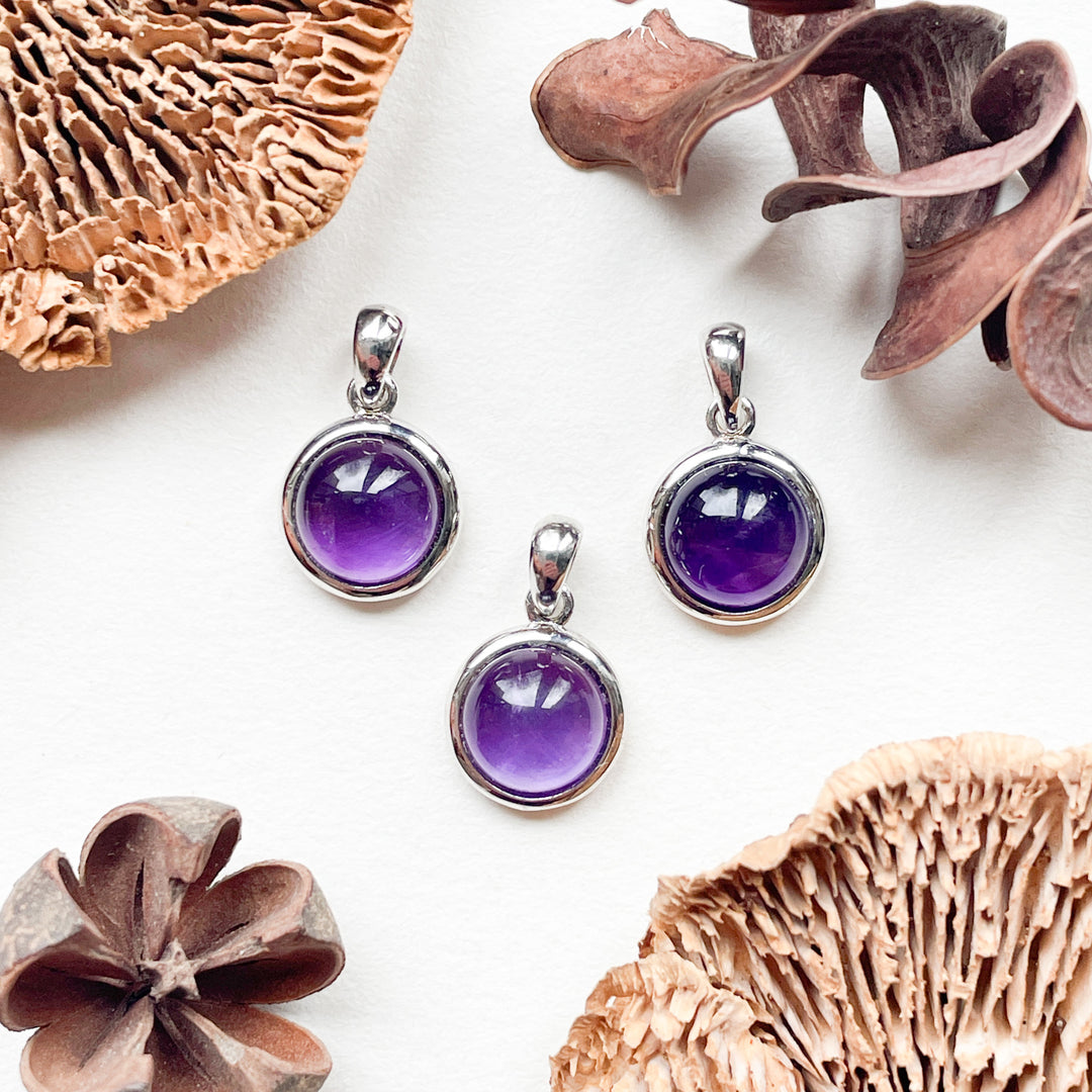 amethist mini luxe edelsteen hanger ketting zilver 925 sterling rhodium