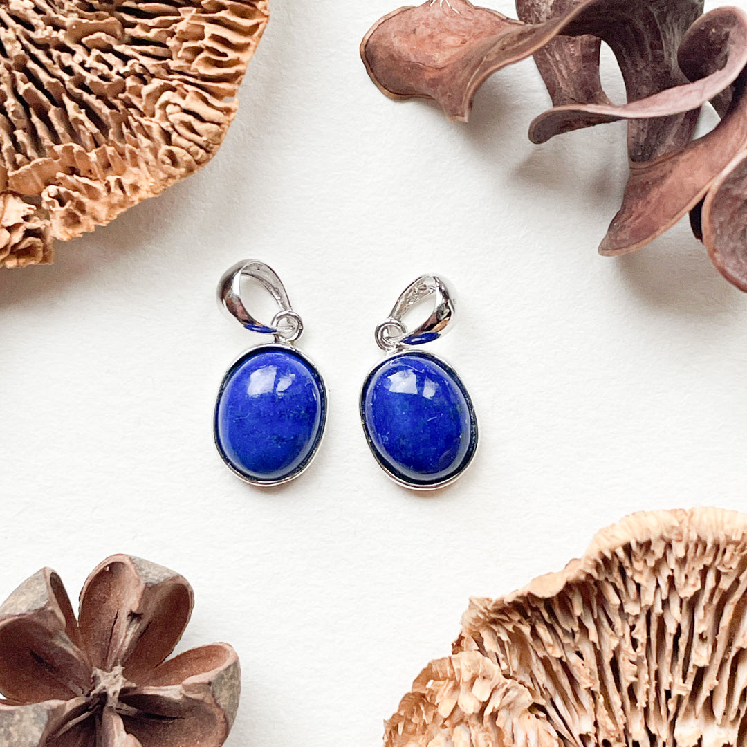 lapis lazuli mini luxe edelsteen hanger ketting zilver 925 sterling rhodium