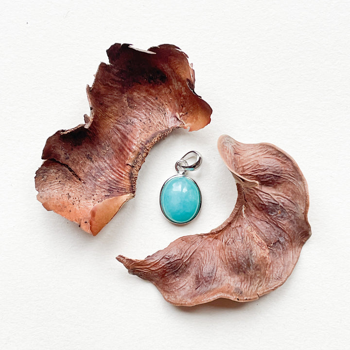 amazoniet mini luxe edelsteen hanger ketting zilver 925 sterling rhodium