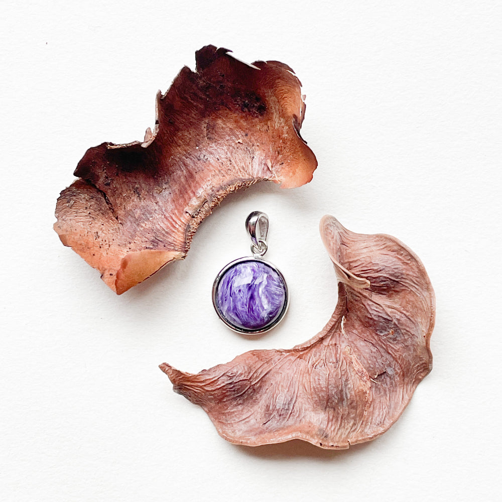 charoiet mini luxe edelsteen hanger ketting zilver 925 sterling rhodium