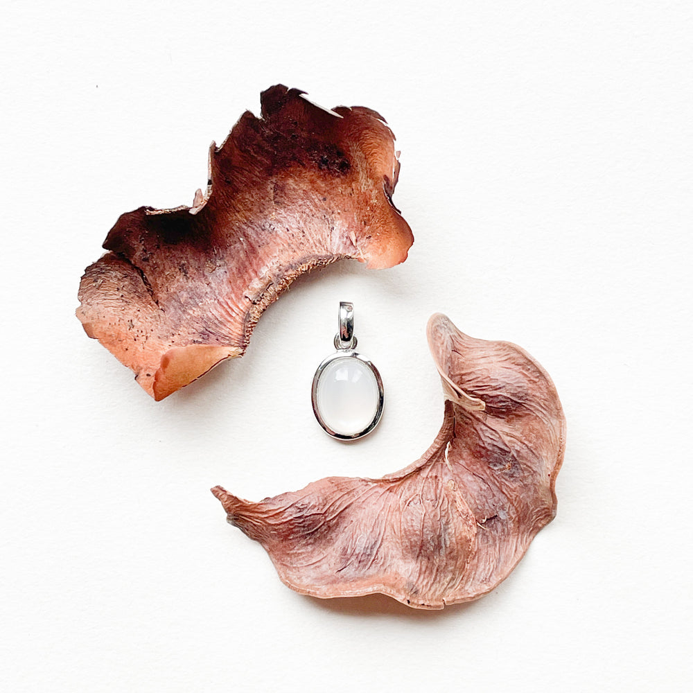 maansteen mini luxe edelsteen hanger ketting zilver 925 sterling rhodium