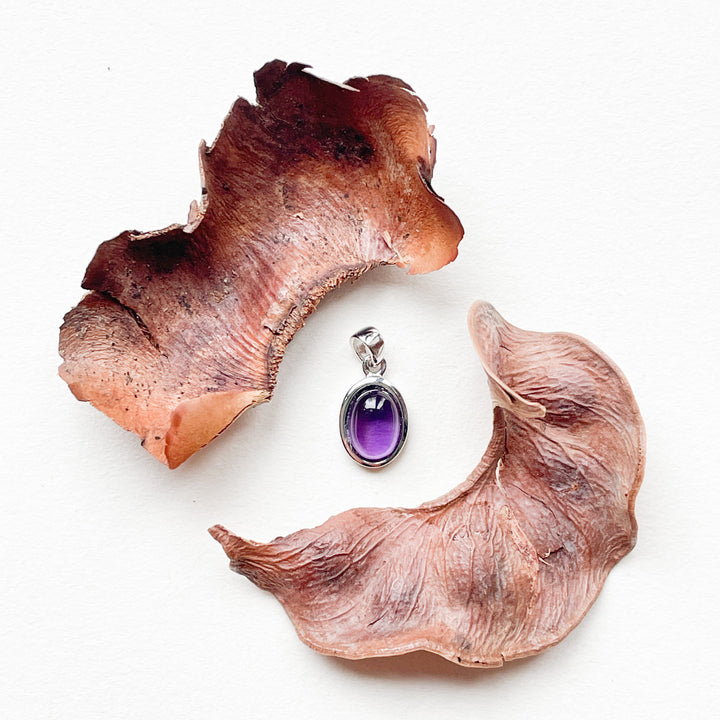 amethist mini luxe edelsteen hanger ketting zilver 925 sterling rhodium