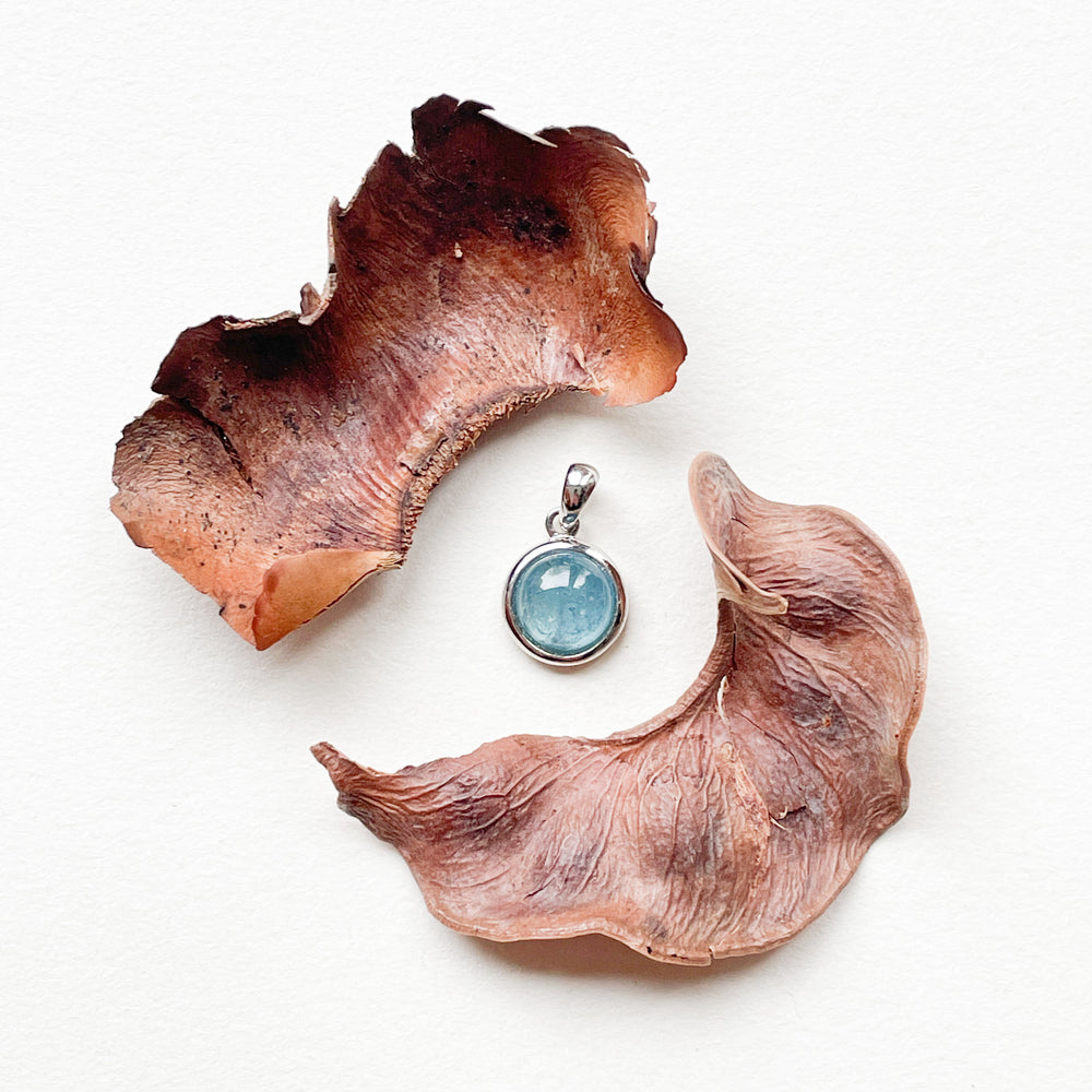 aquamarijn mini luxe edelsteen hanger ketting zilver 925 sterling rhodium