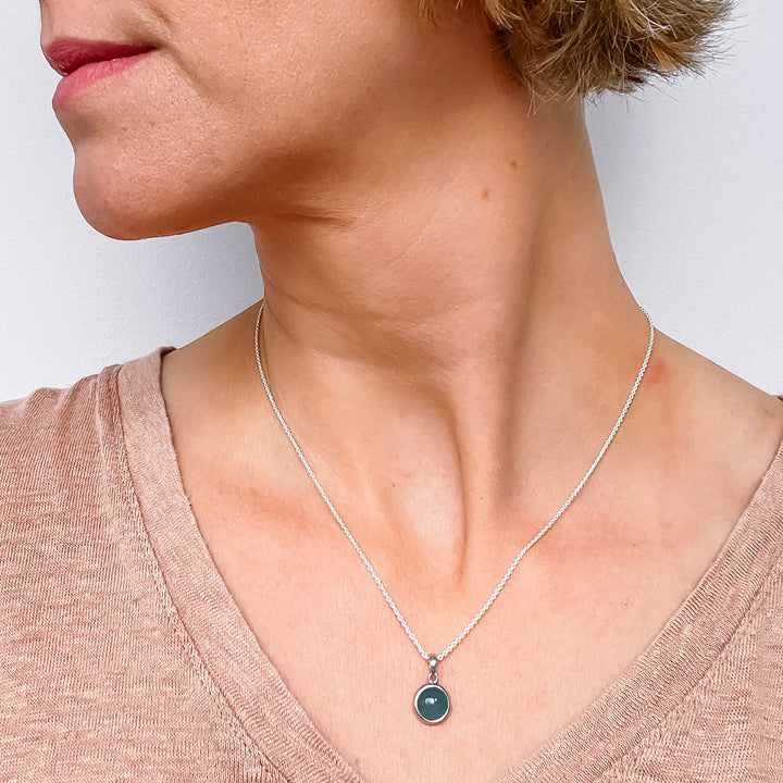 aventurijn mini luxe edelsteen hanger ketting zilver 925 sterling rhodium