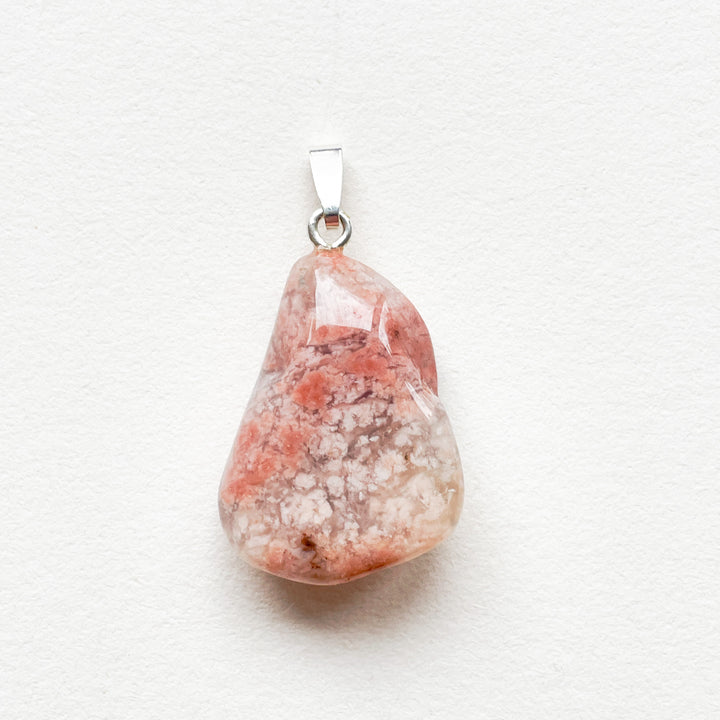 mosagaat edelsteen hanger roze oranje edelstenen sieraden juwelen 925 sterling echt zilver