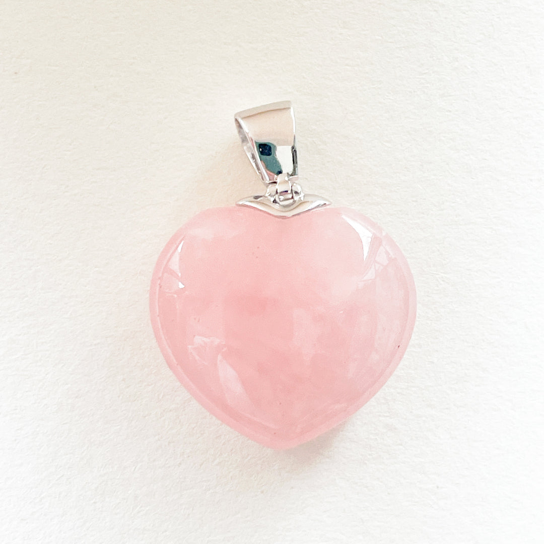 rozenkwarts hart luxe edelsteen hanger echt zilver 925 sterling