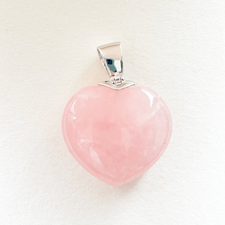 rozenkwarts hart luxe edelsteen hanger echt zilver 925 sterling