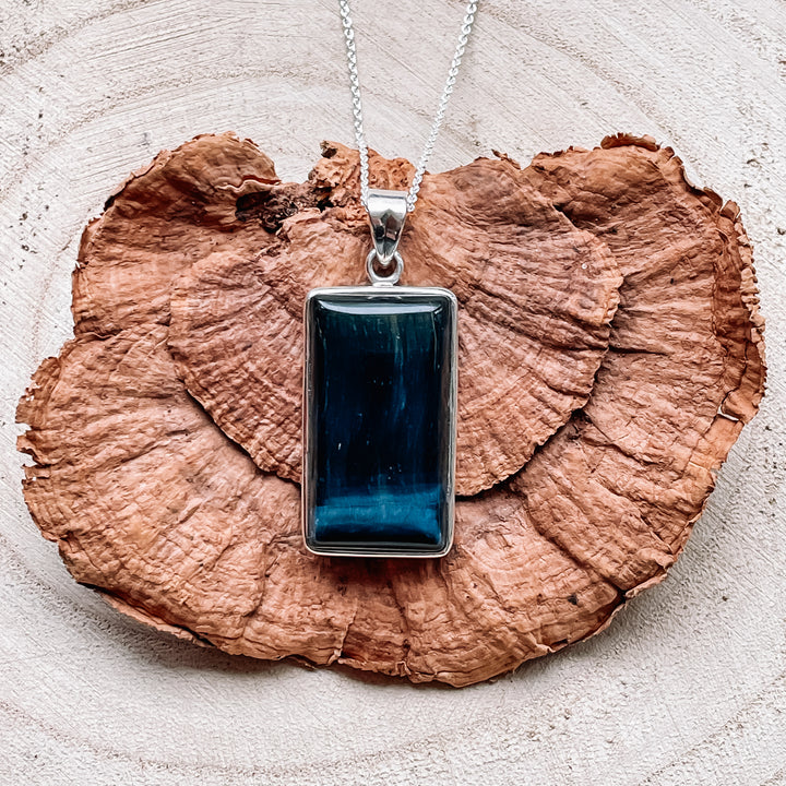 valkenoog blauwe luxe edelsteen hanger echt zilver 925 sterling