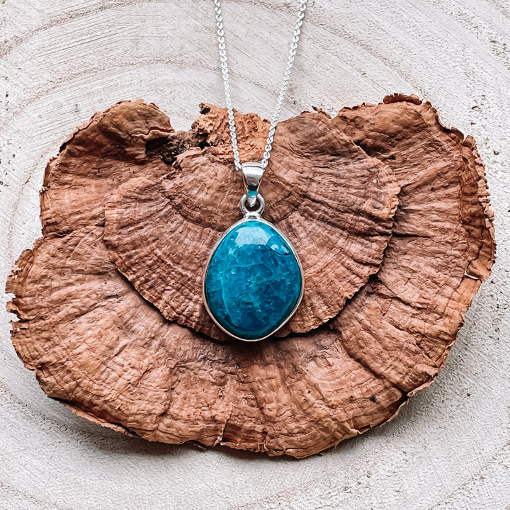 atacama opaal blauw groen luxe edelsteen hanger echt zilver 925 sterling