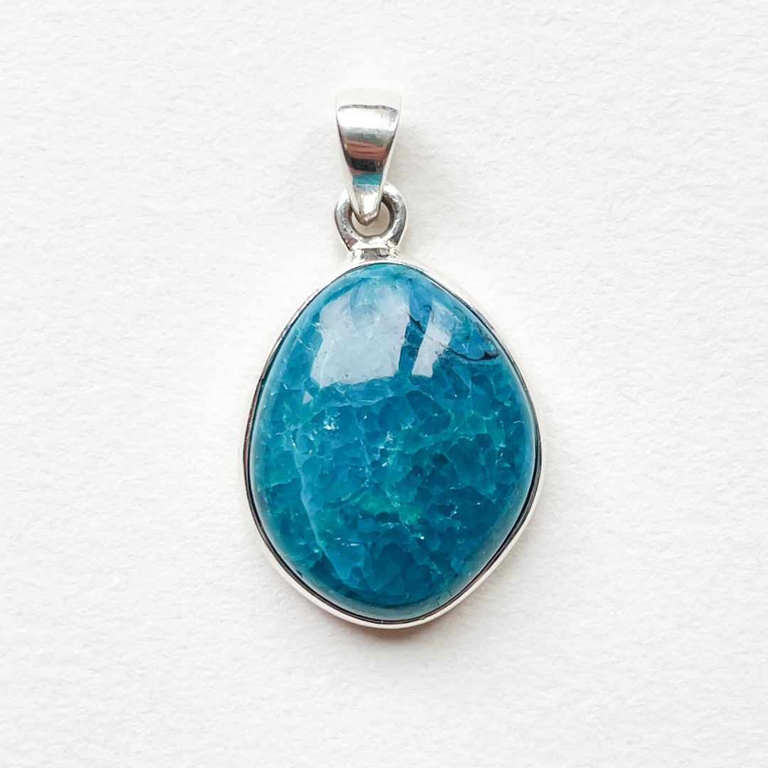 atacama opaal blauw groen luxe edelsteen hanger echt zilver 925 sterling