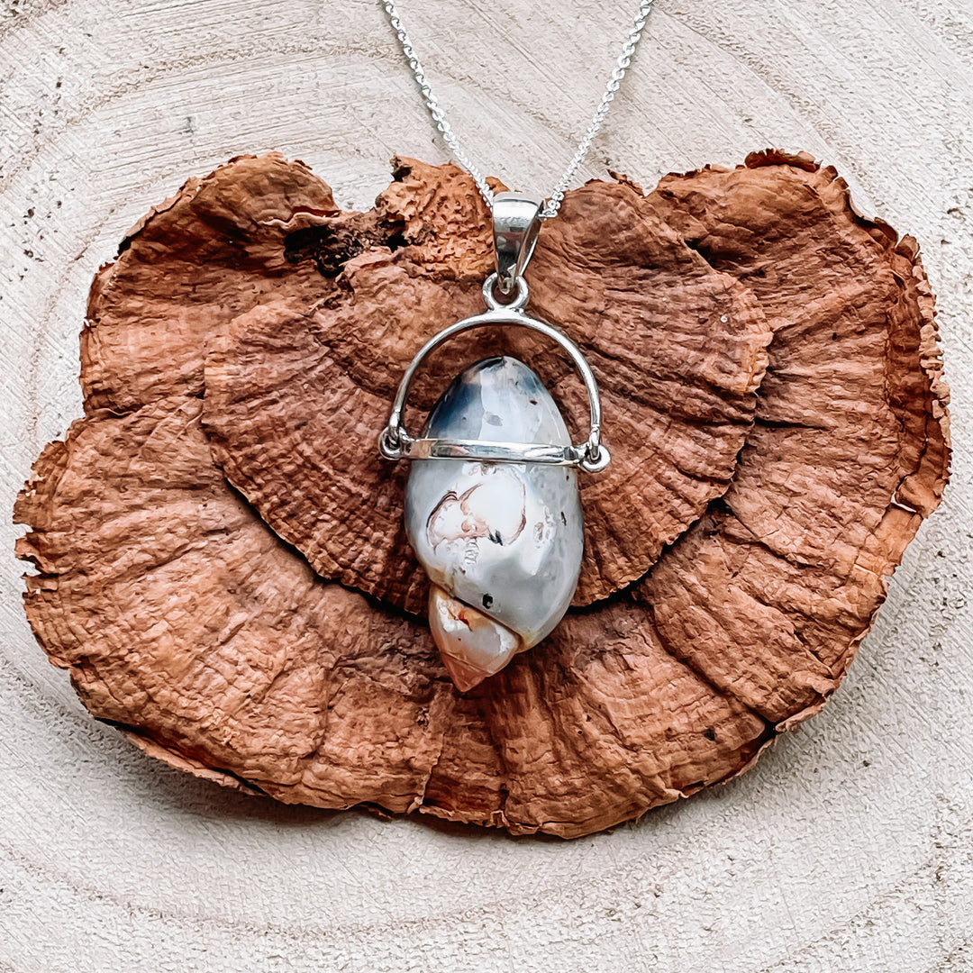 Dakshinavarti Shankh luxe edelsteen schelp hanger echt zilver 925 sterling