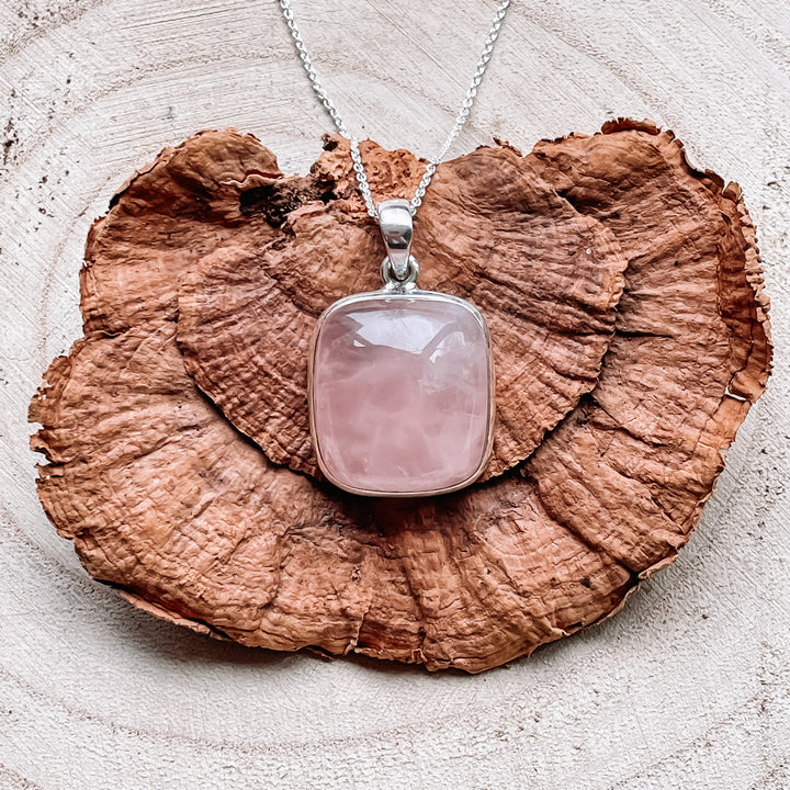 rozenkwarts luxe edelsteen hanger echt zilver 925 sterling