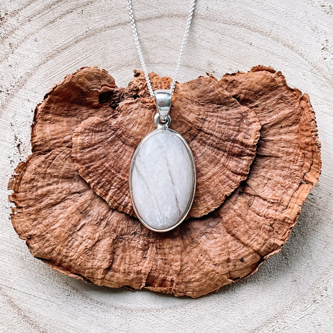 stilbiet zalmroze luxe edelsteeen hanger 925 sterling zilver