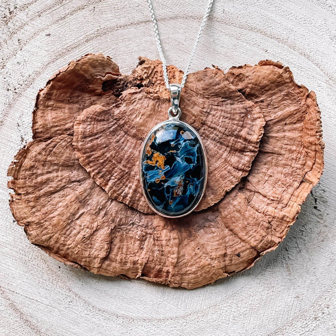 pietersiet blauwe luxe edelsteen hanger 925 sterling zilver