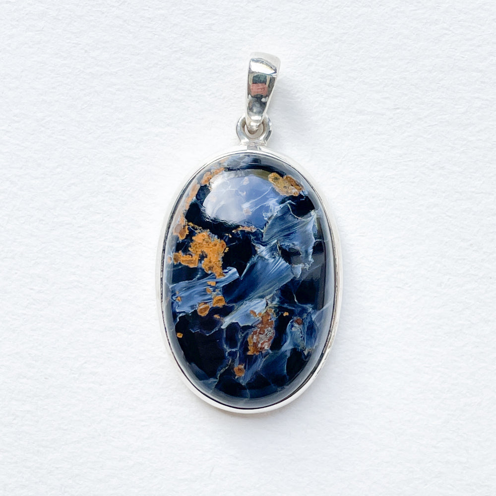 pietersiet blauwe luxe edelsteen hanger 925 sterling zilver