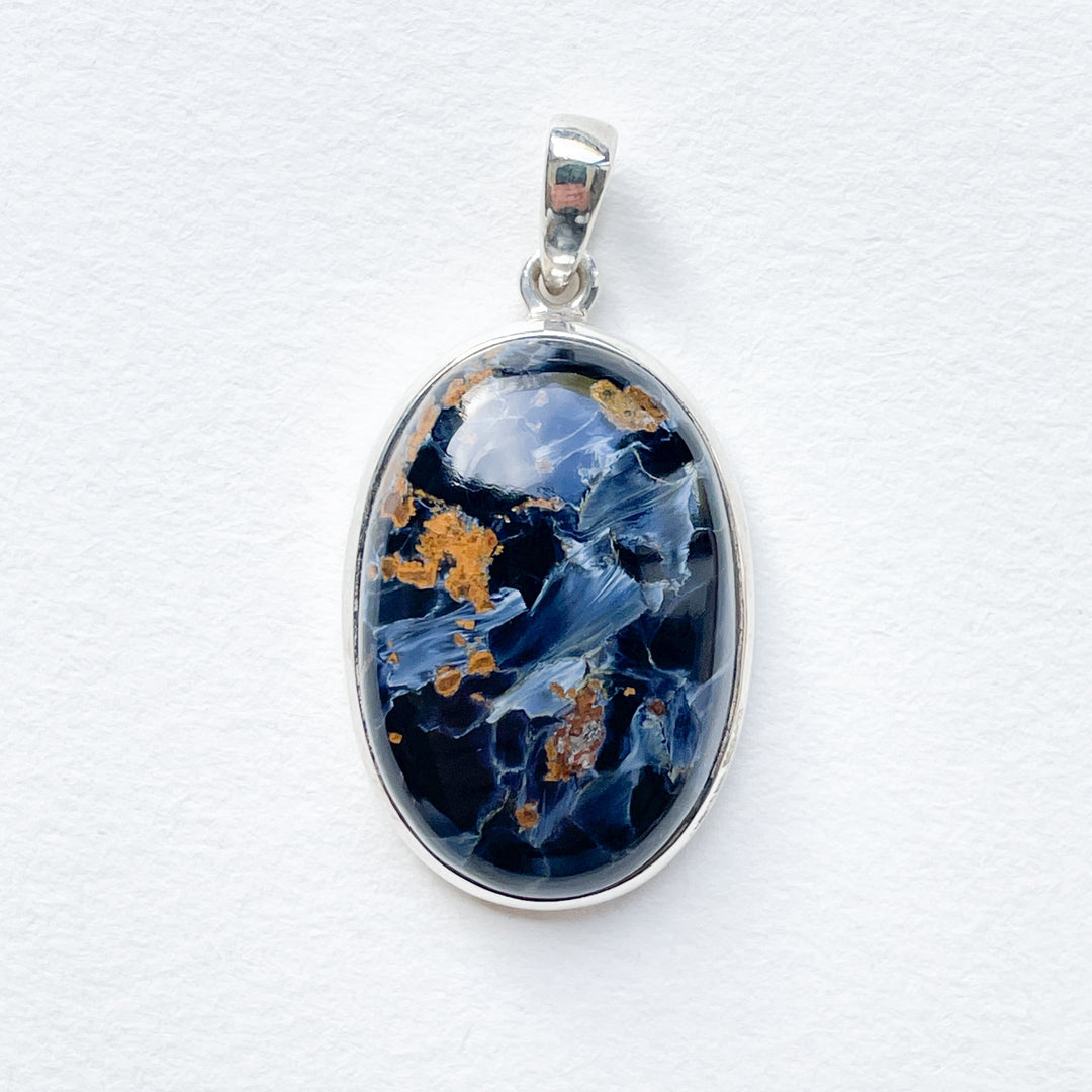 pietersiet blauwe luxe edelsteen hanger 925 sterling zilver