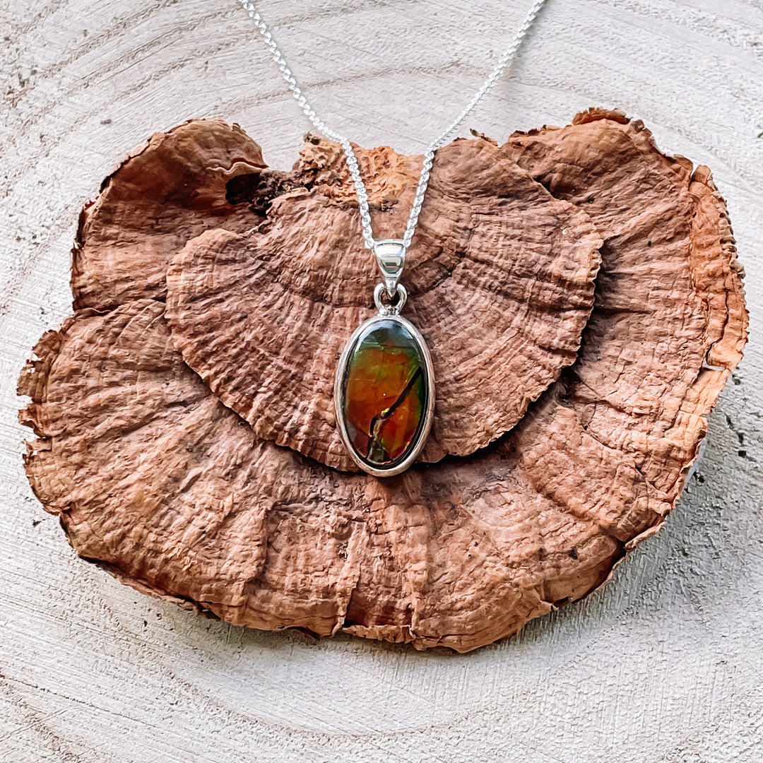 ammoliet ammoniet oranje luxe edelsteen hanger 925 sterling zilver
