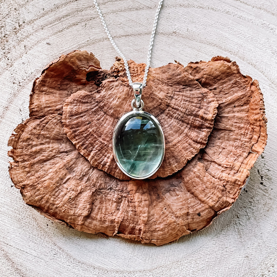 fluoriet groene luxe edelsteen hanger 925 sterling zilver