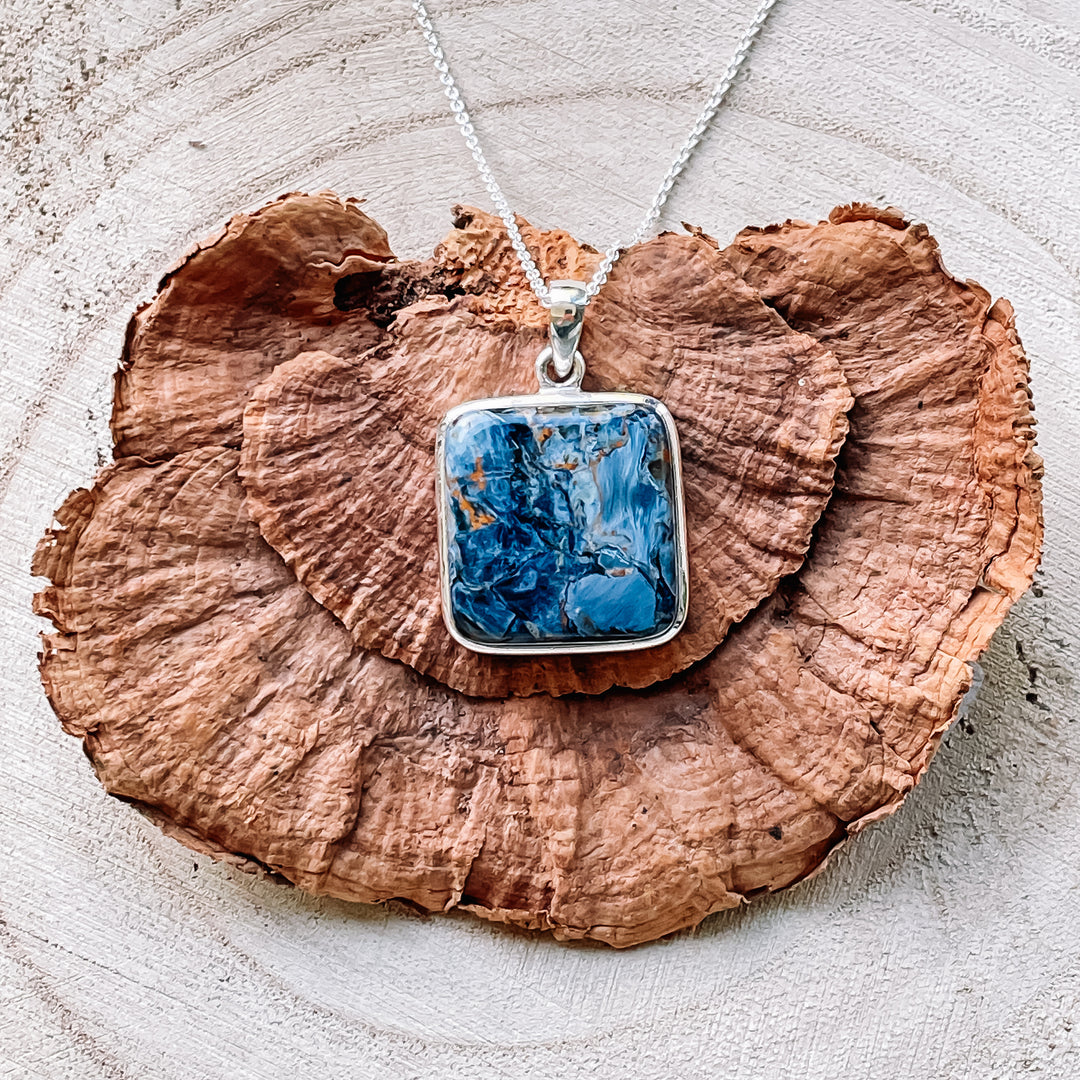 pietersiet blauwe luxe edelsteen hanger 925 sterling zilver