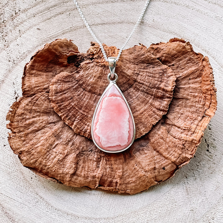 rhodochrosiet roze luxe edelsteen hanger 925 sterling zilver