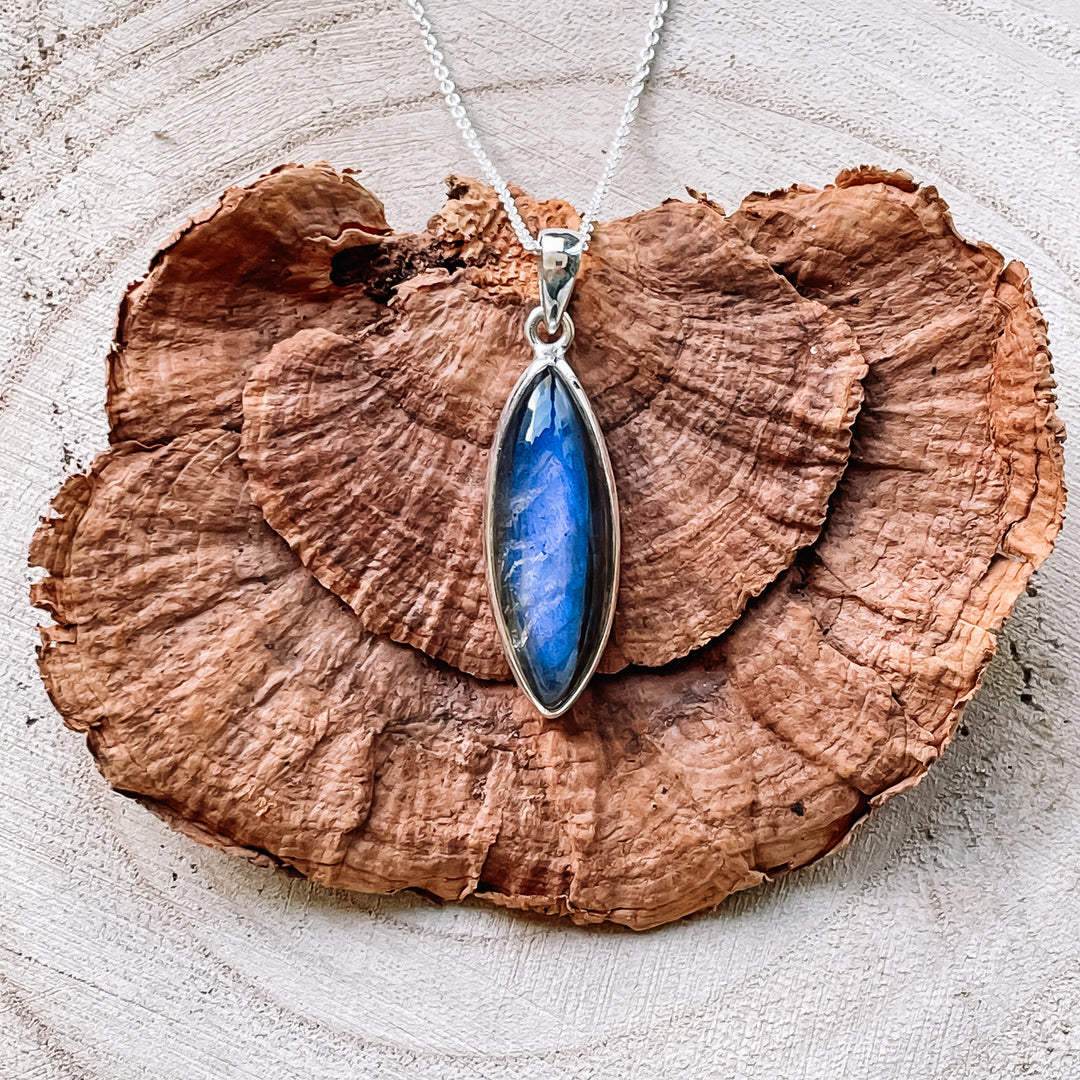 labradoriet blauwe luxe edelsteen hanger 925 sterling zilver