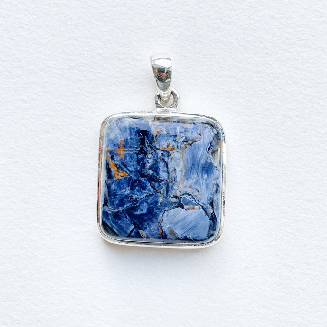 pietersiet blauwe luxe edelsteen hanger 925 sterling zilver