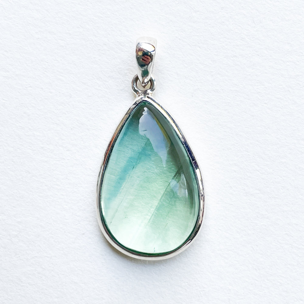 fluoriet groene luxe edelsteen hanger 925 sterling zilver