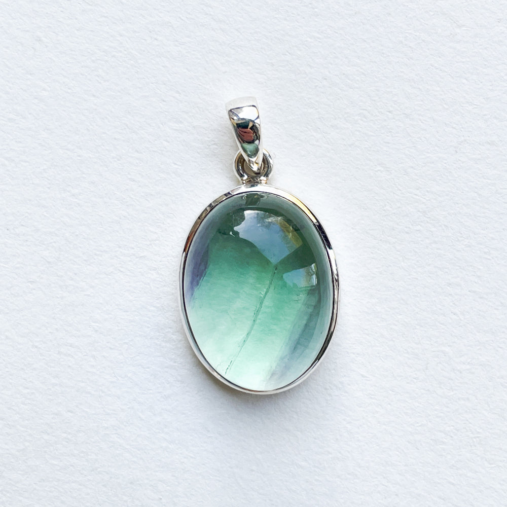 fluoriet groene luxe edelsteen hanger 925 sterling zilver