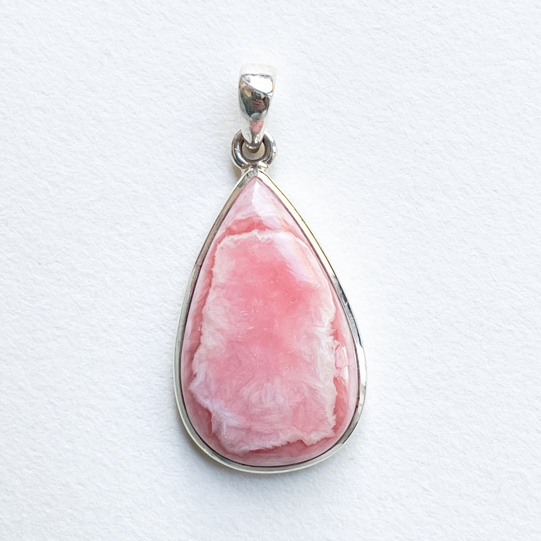 rhodochrosiet roze luxe edelsteen hanger 925 sterling zilver