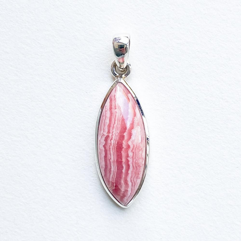 rhodochrosiet roze luxe edelsteen hanger 925 sterling zilver