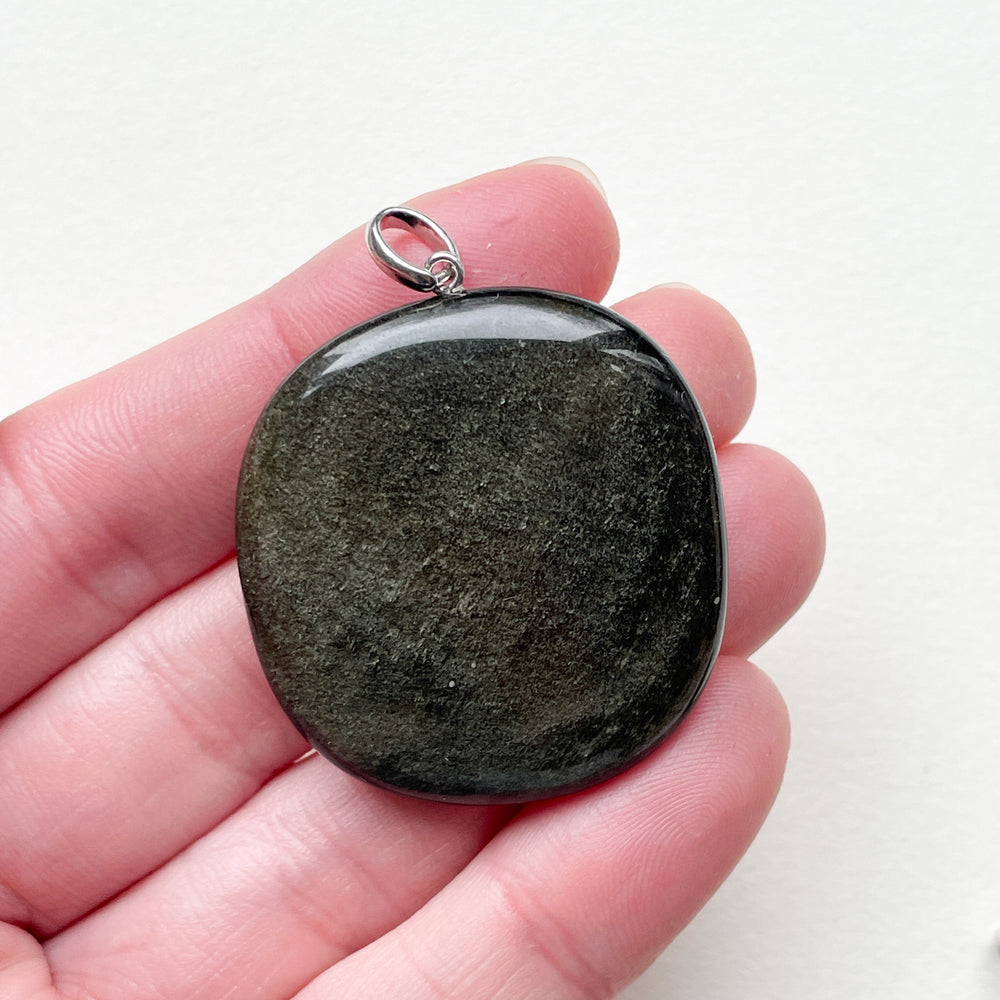 Obsidiaan goud edelsteen hanger 925 sterling echt zilver