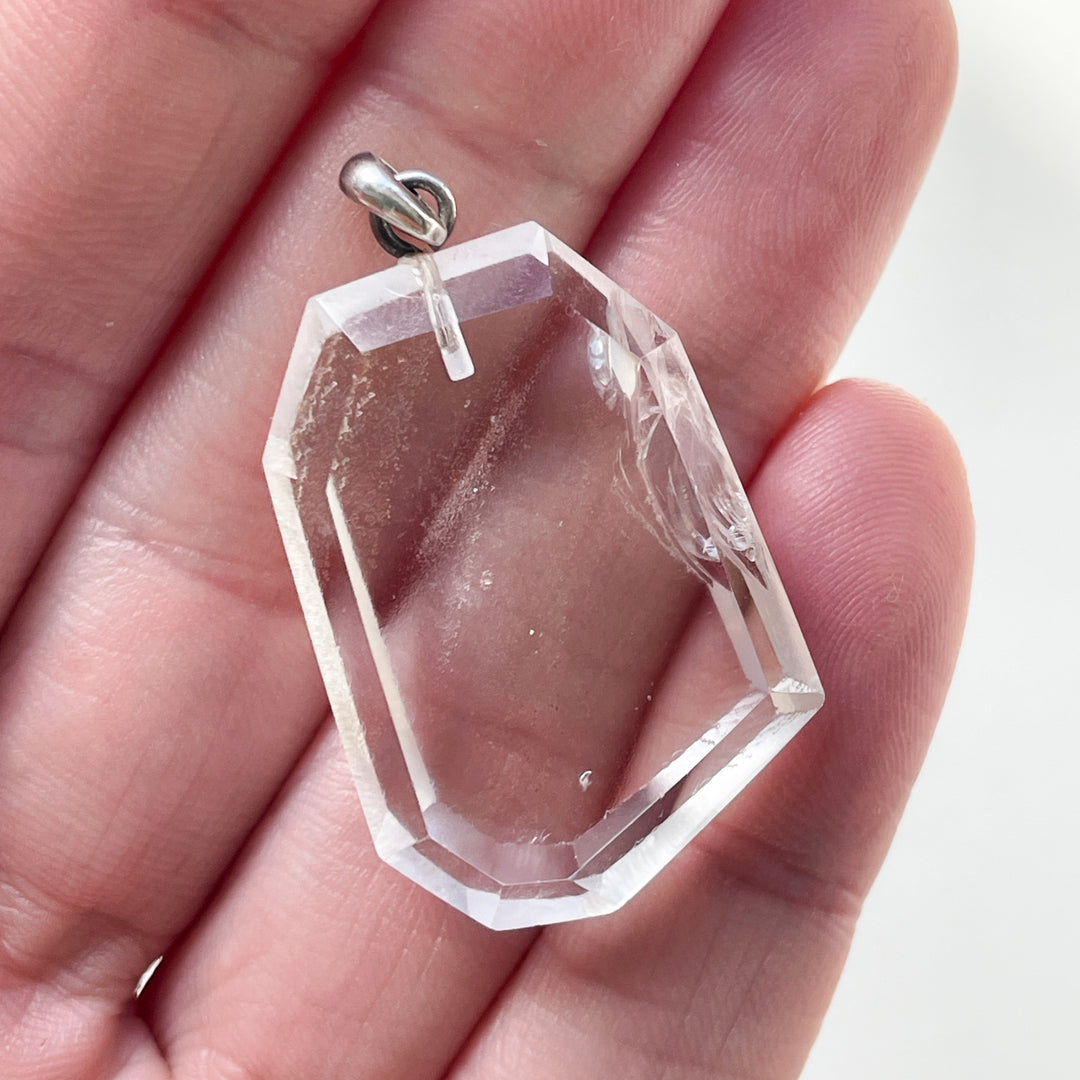bergkristal transparante edelsteen hanger juweel sieraad 925 sterling echt zilver