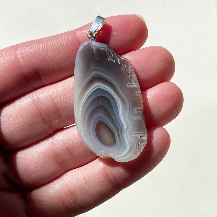 agaat botswana edelsteen hanger juweel sieraad 925 sterling echt zilver