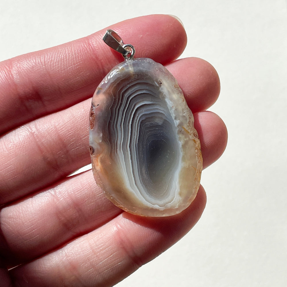agaat botswana edelsteen hanger juweel sieraad 925 sterling echt zilver