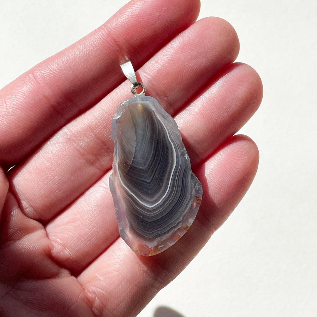 agaat botswana edelsteen hanger juweel sieraad 925 sterling echt zilver