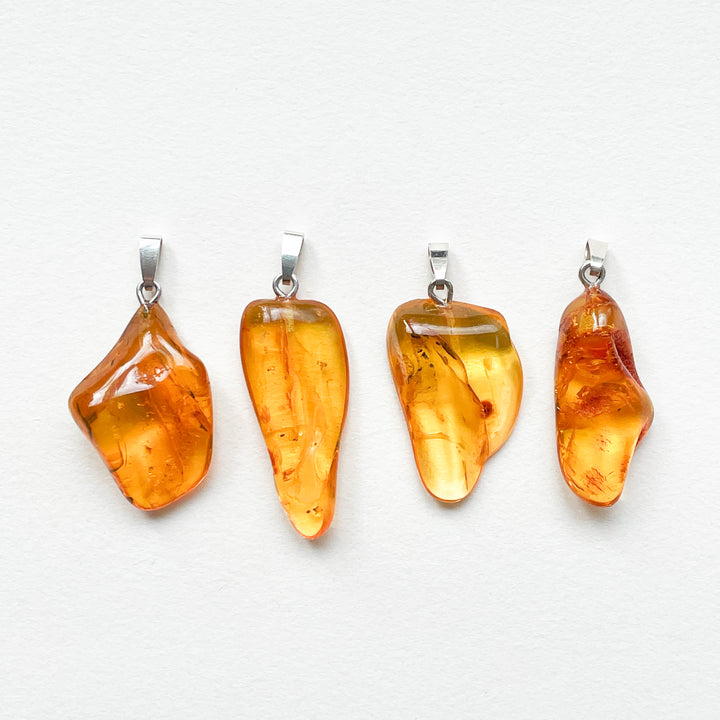 amber barnsteen gele oranje edelsteen hanger 925 sterling zilver echt