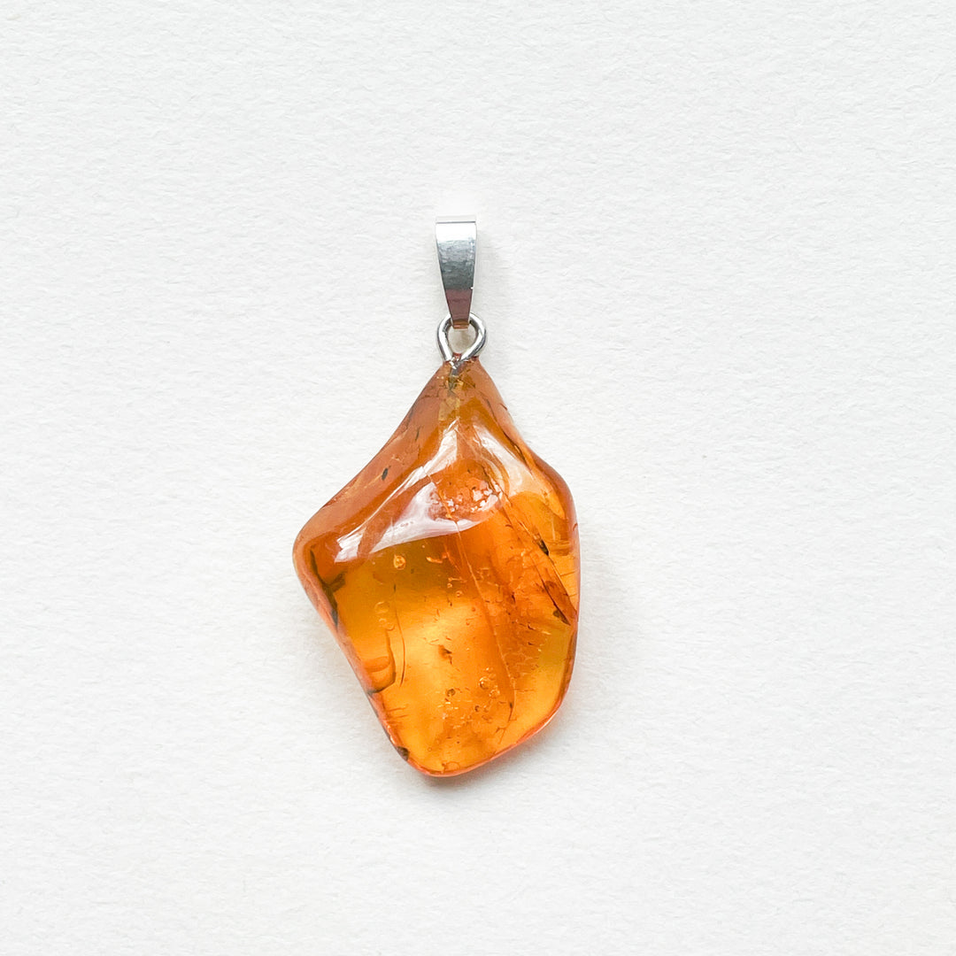 amber barnsteen gele oranje edelsteen hanger 925 sterling zilver echt